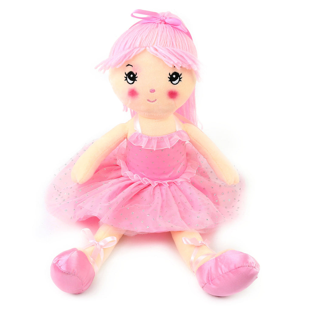 plush ballerina girl doll in pink skirt cuddly toy, 18 inch | Bstaofy - Glow Guards