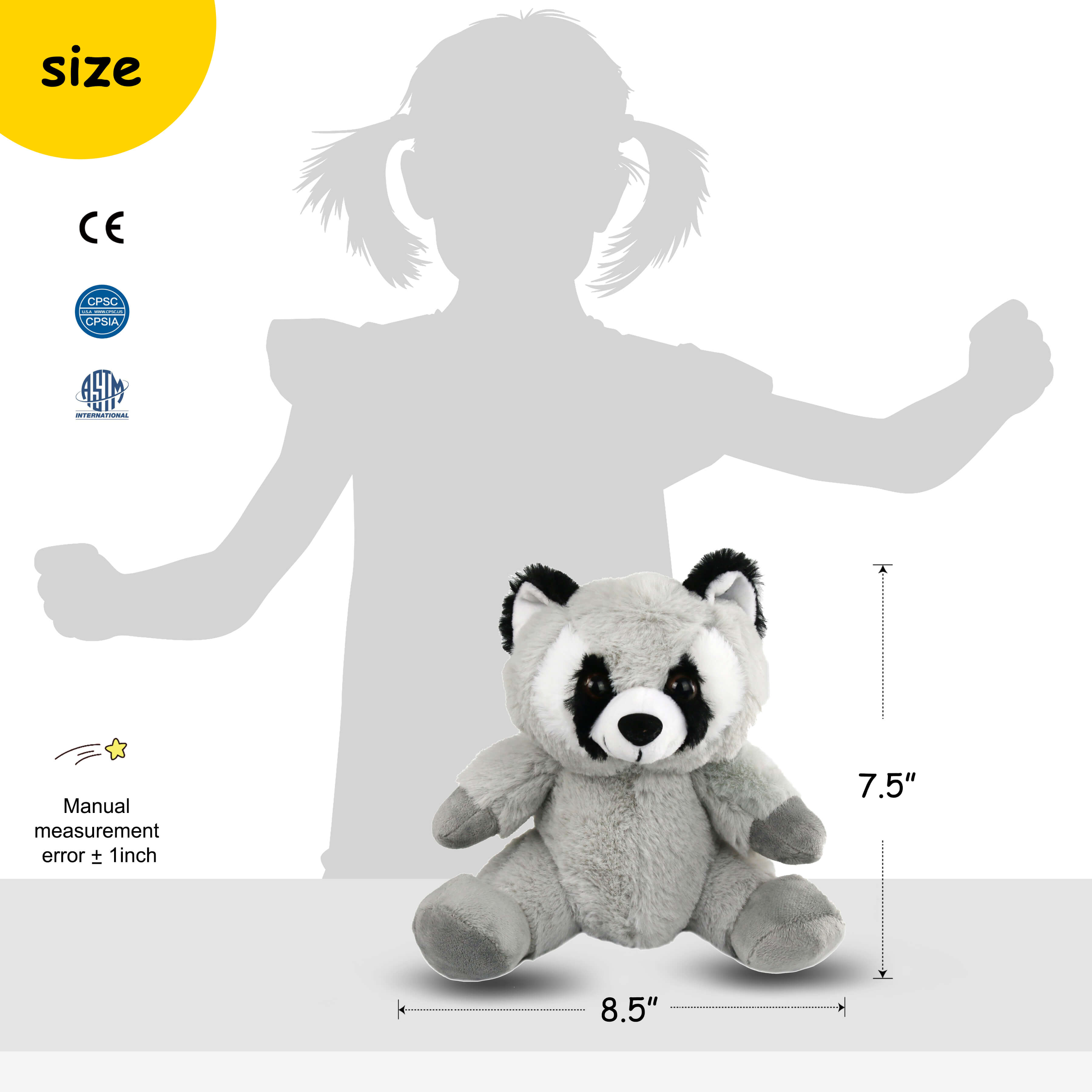 nght light stuffed raccoon, 7.5'' | Bstaofy - Glow Guards