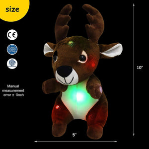 stuffed reindeer moose plush light up toy, 10'' | Bstaofy - Glow Guards