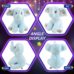 Bstaofy Light up Elephant Plush Blue Cozy Floppy LED Stuffed - Glow Guards