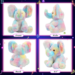 Glow Guards 12’’ Light up Musical Electric Elephant Rainbow Plush - Glow Guards
