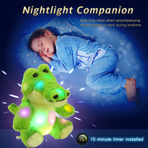 Bstaofy Light up Stuffed Crocodile Animals led Alligator Plush Toy - Glow Guards