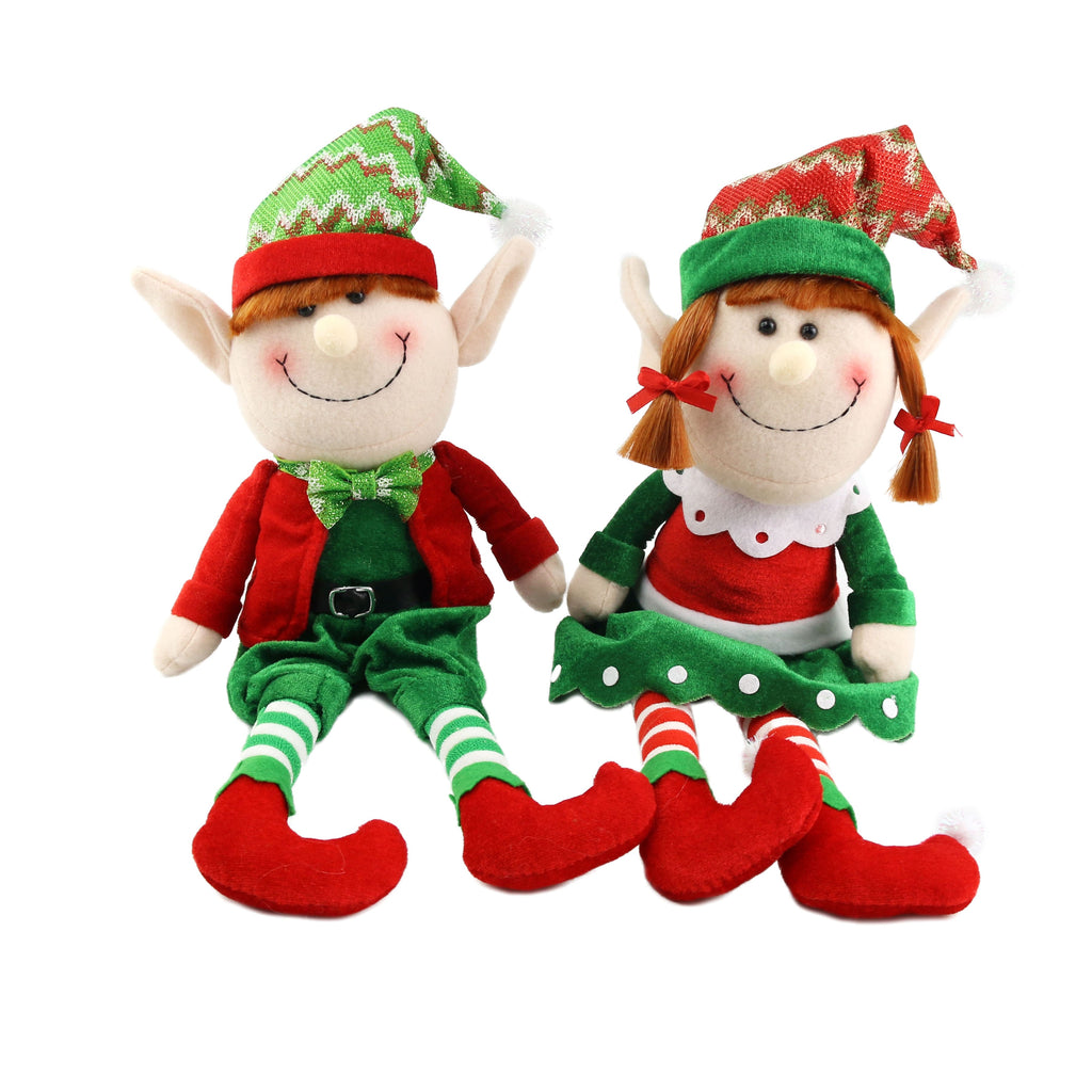 16’’ stuffed elf dolls Christmas decorations, boy/girl | Bstaofy - Glow Guards