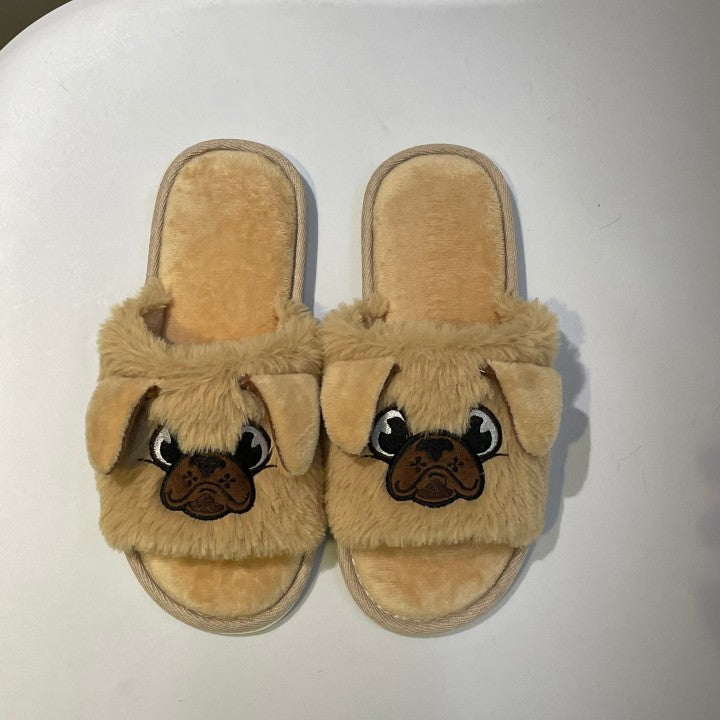 Pug Slippers for Women Cute Dog Slippers Socks Warm Animal Soft Plush House Shoes Indoor