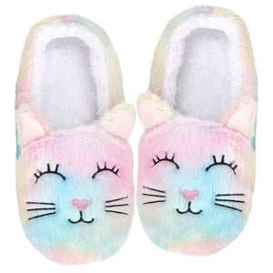 Cat Slipper Animal Socks Cute Womens Warm Lined Fuzzy Grippers Indoor Outdoor Waterproof Bottom Adults