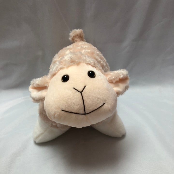 Yellow Sheep Plush Cute Stuffed Animal Soft Hugging Pillow