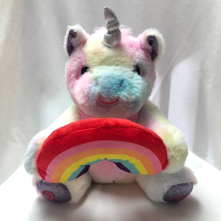 Unicorn Stuffed Animal Plush with Rainbow Bone