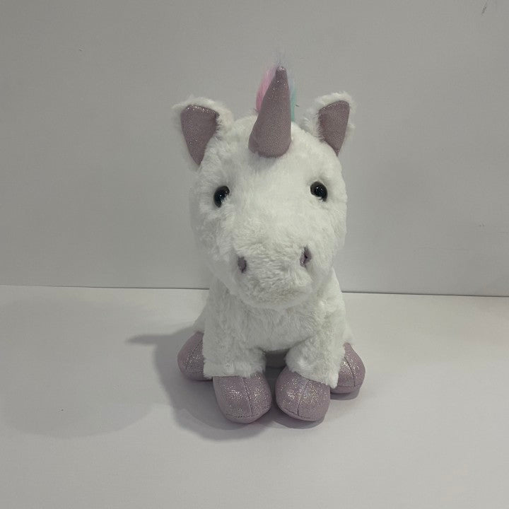 LED Angel Unicorn Stuffed Animal Glowing Night Light Cute Plush Toy Doll Gifts for Decoration Festivals Birthdays Kids Women, White, 13"