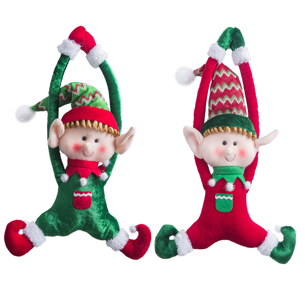 flexible Christmas elves dolls on shelf decor, 2pc, 30'' | Bstaofy - Glow Guards