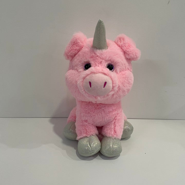 Glowing Angel Pig Toy Plush Stuffed Animal Colorful Night Light Up Cute Soft Bedtime Doll Decors Birthday Gifts, 12"