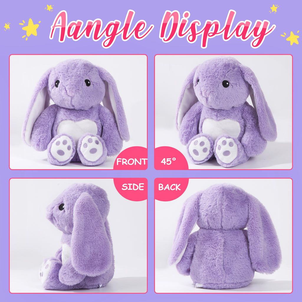 Athoinsu Light up Stuffed Purple Bunny Plush 15'' - Glow Guards