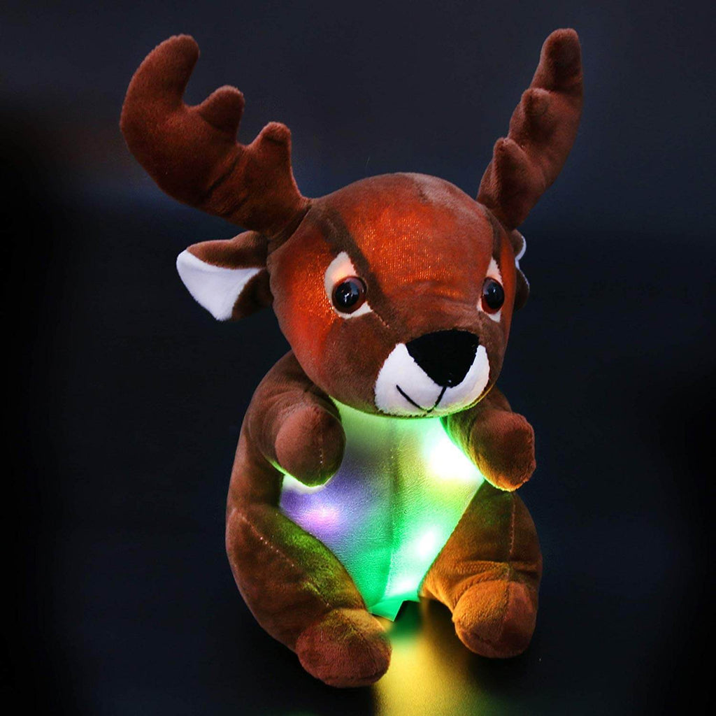 stuffed reindeer moose plush light up toy, 10'' | Bstaofy - Glow Guards