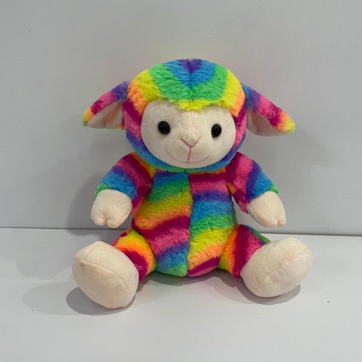 LED Glowing Rainbow Sheep Toy Stuffed Animal Colorful Night Light Up Cute Plush Doll Gifts for Decors Birthdays Kids Women, 12"
