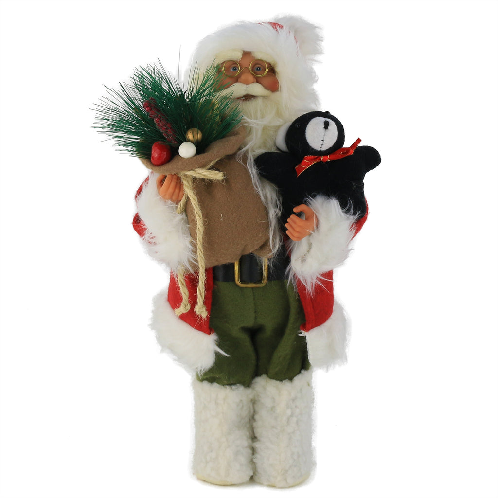 Handmade Santa Claus figure Christmas decor 16.5'', white | Bstaofy - Glow Guards