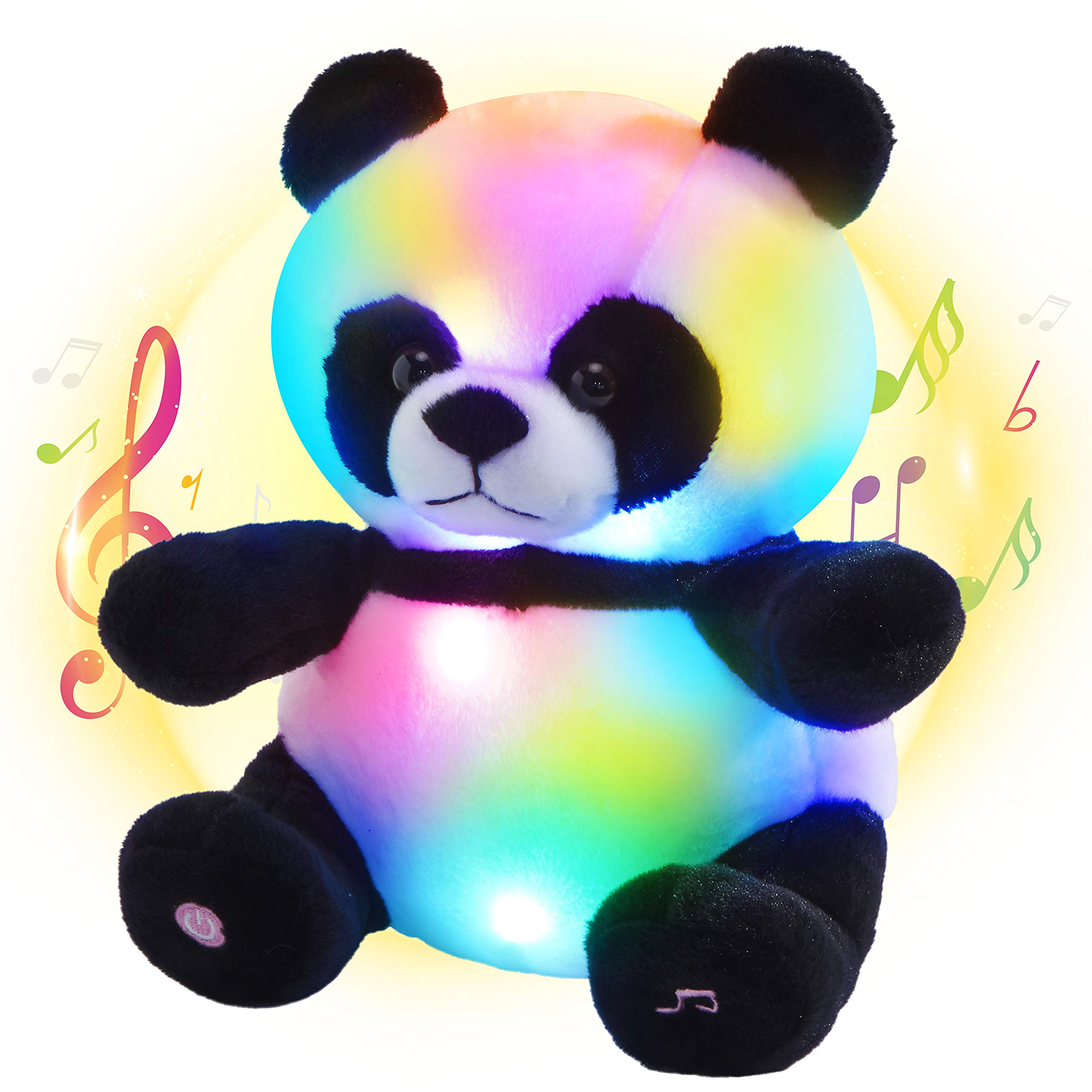 Bstaofy 11.5'' Musical LED Panda Stuffed Animal Glow Soft Plush Toys - Glow Guards