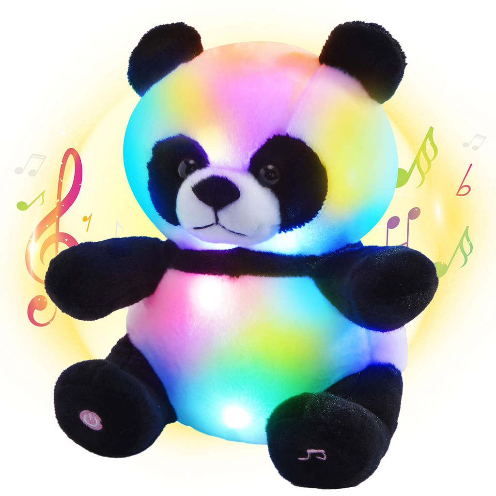 Bstaofy 11.5'' Musical LED Panda Stuffed Animal Glow Soft Plush Toys - Glow Guards