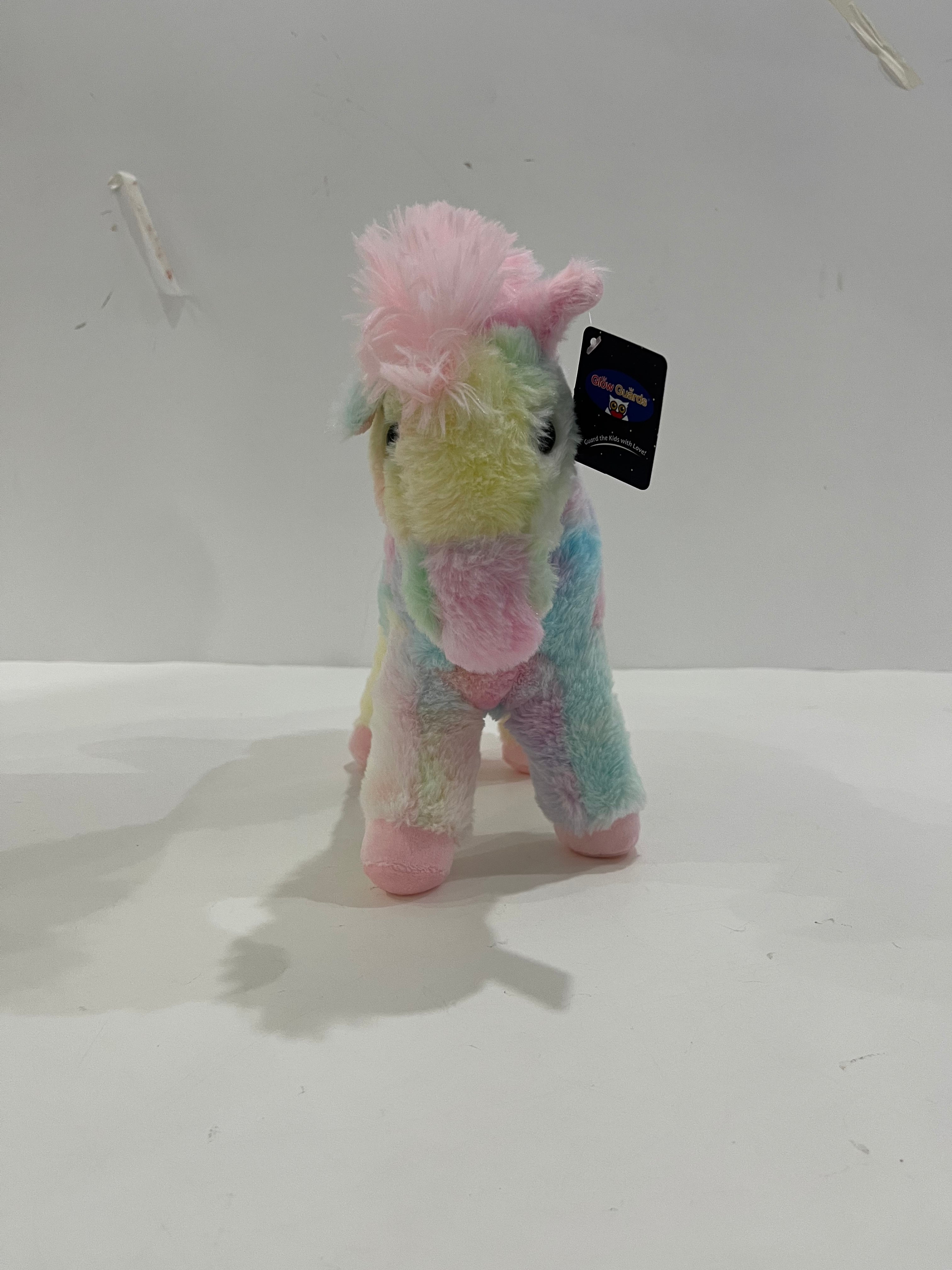 Light Up Stuffed Animal Soft LED Rainbow Horse Plush Toy Glitter Gift for Kids Boys Girls