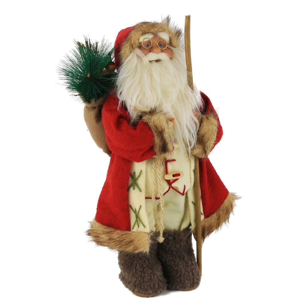 Handmade Santa Claus figure Christmas decoration 16.5'',red | Bstaofy - Glow Guards