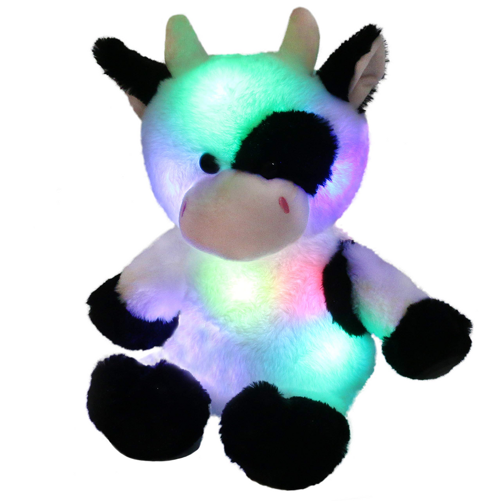 Glow Guards 15’’ Light up Stuffed Dairy Cow Soft Plush Toy - Glow Guards