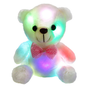 Bstaofy 8'' Light up White LED Teddy Bear Stuffed Animal Soft Plush - Glow Guards