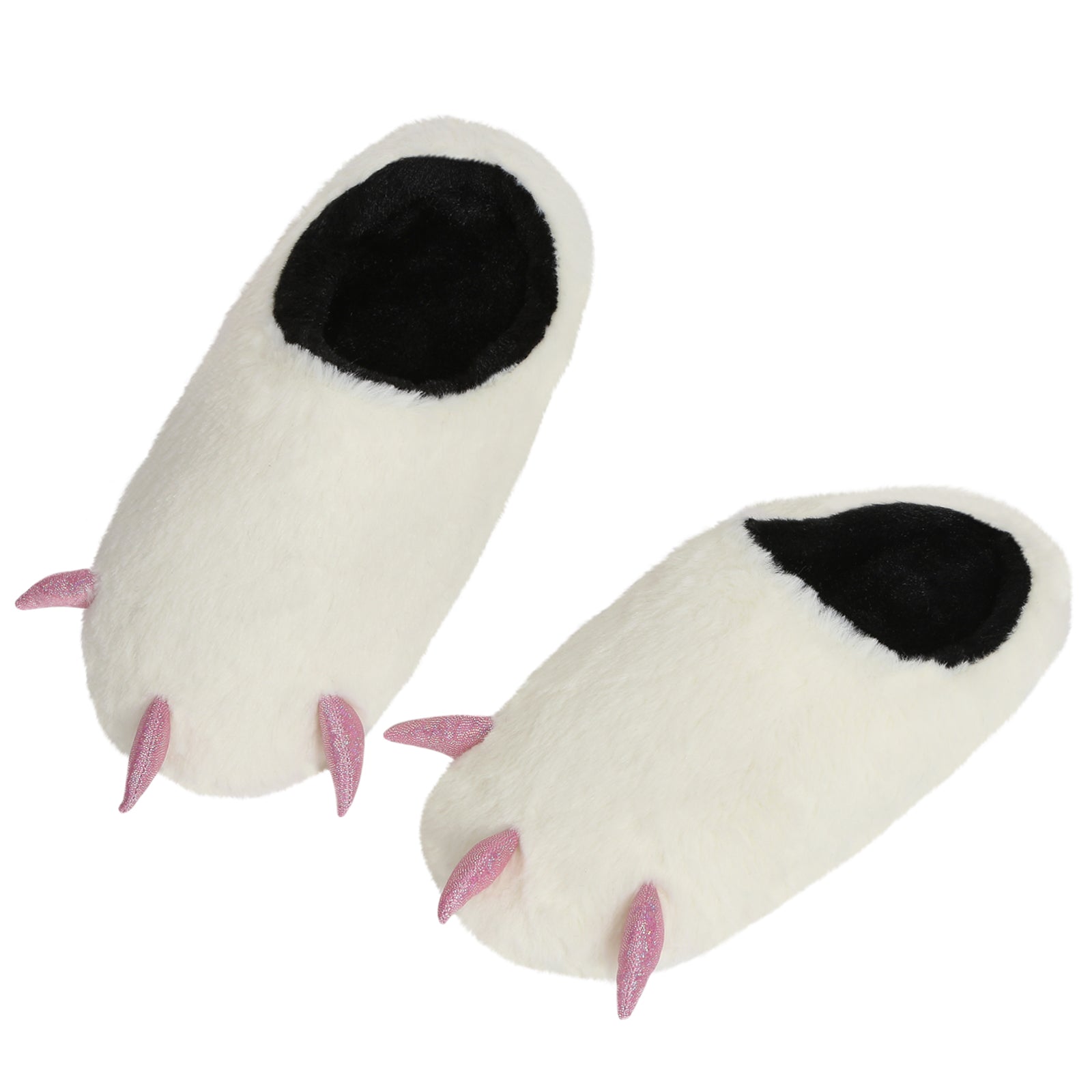 Paw Plush Slippers Non-Skid Soft Fluffy Faux Fur Claw Slip-on Funny Home Casual Shoes Fuzzy Comfy Cozy Warm Winter for Women Indoor