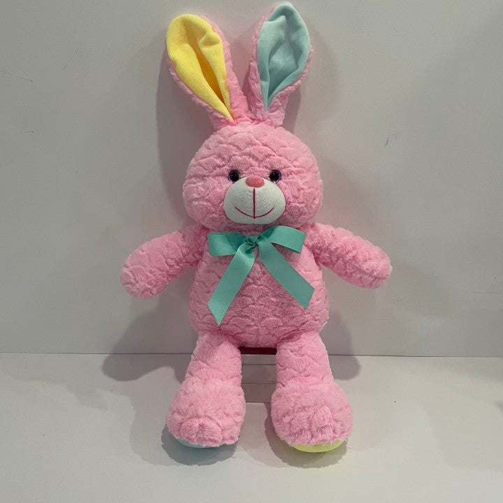 Light up Stuffed Plush Bunny LED Soft Cuddly Huggable Toy with Colorful Night Lights Gifts for Kids, Pink, 18''