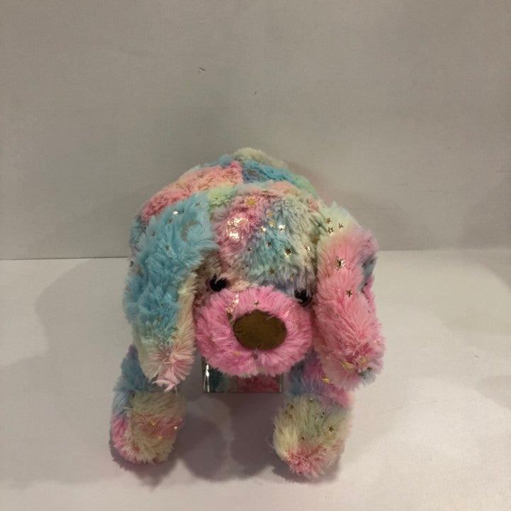Hot Stamping  Rainbow Plush Stuffied Animal Dog