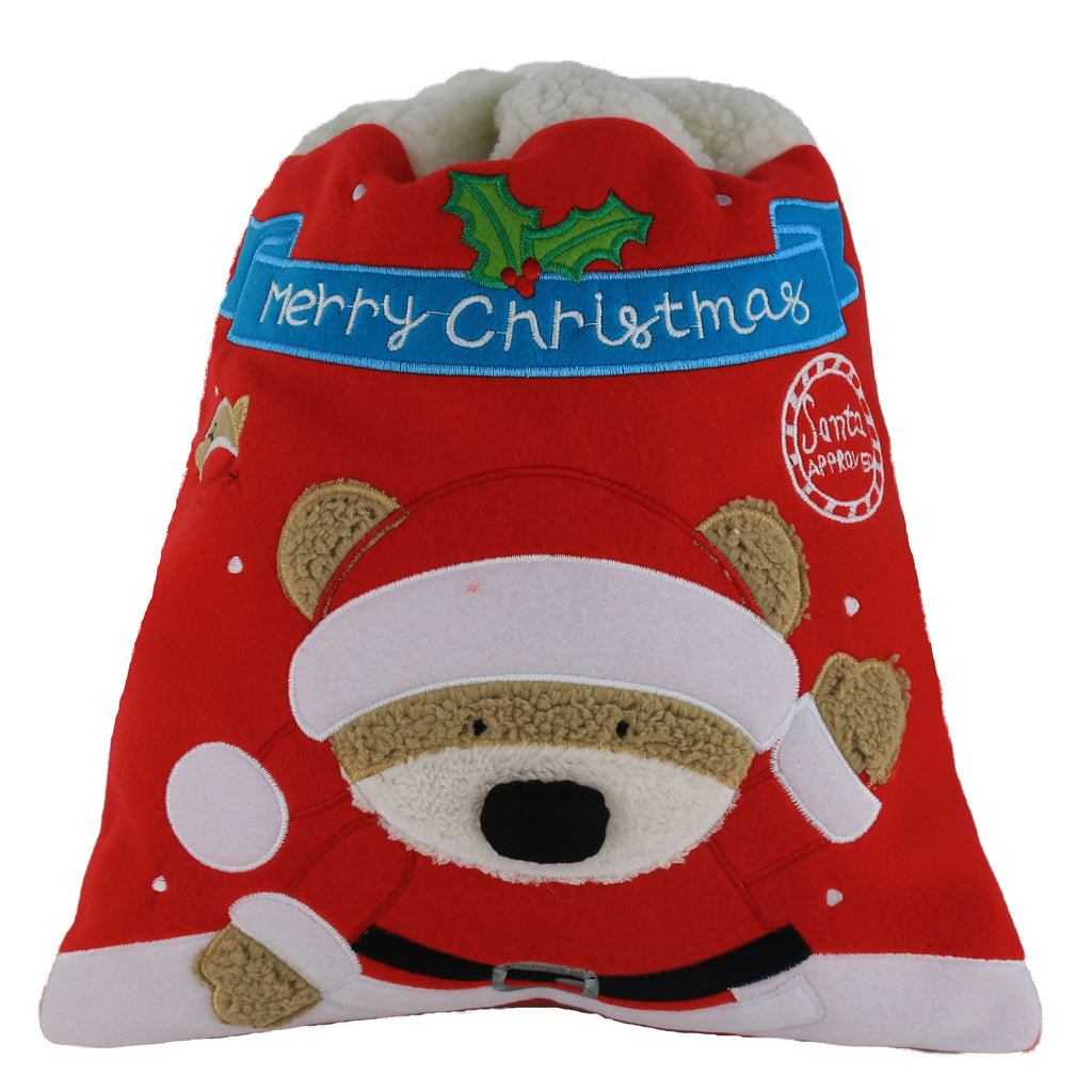 Santa bag with teddy on the sack, 17×14 Inch | Bstaofy - Glow Guards