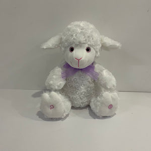 LED Glowing Sheep Toy White Rose Velvet Stuffed Animal Colorful Night Light Up Cute Plush Soft Doll Gifts for Decors Birthdays Kids, 13"