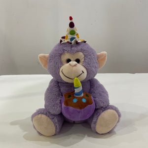 Happy Birthday Monkey Interactive Animated Stuffed Animal LED Singing Musical Plush Electric Toy