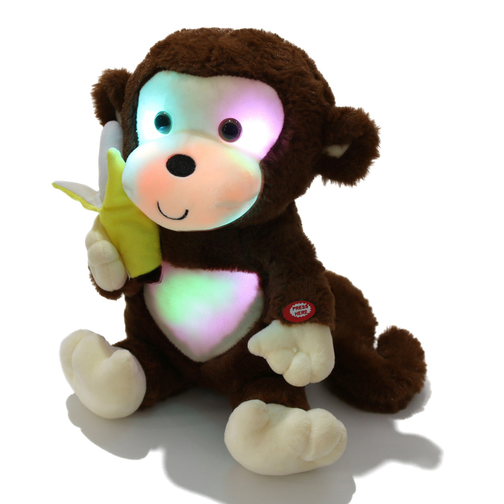 night light plush monkey, brown, 12.5 inch | Bstaofy - Glow Guards