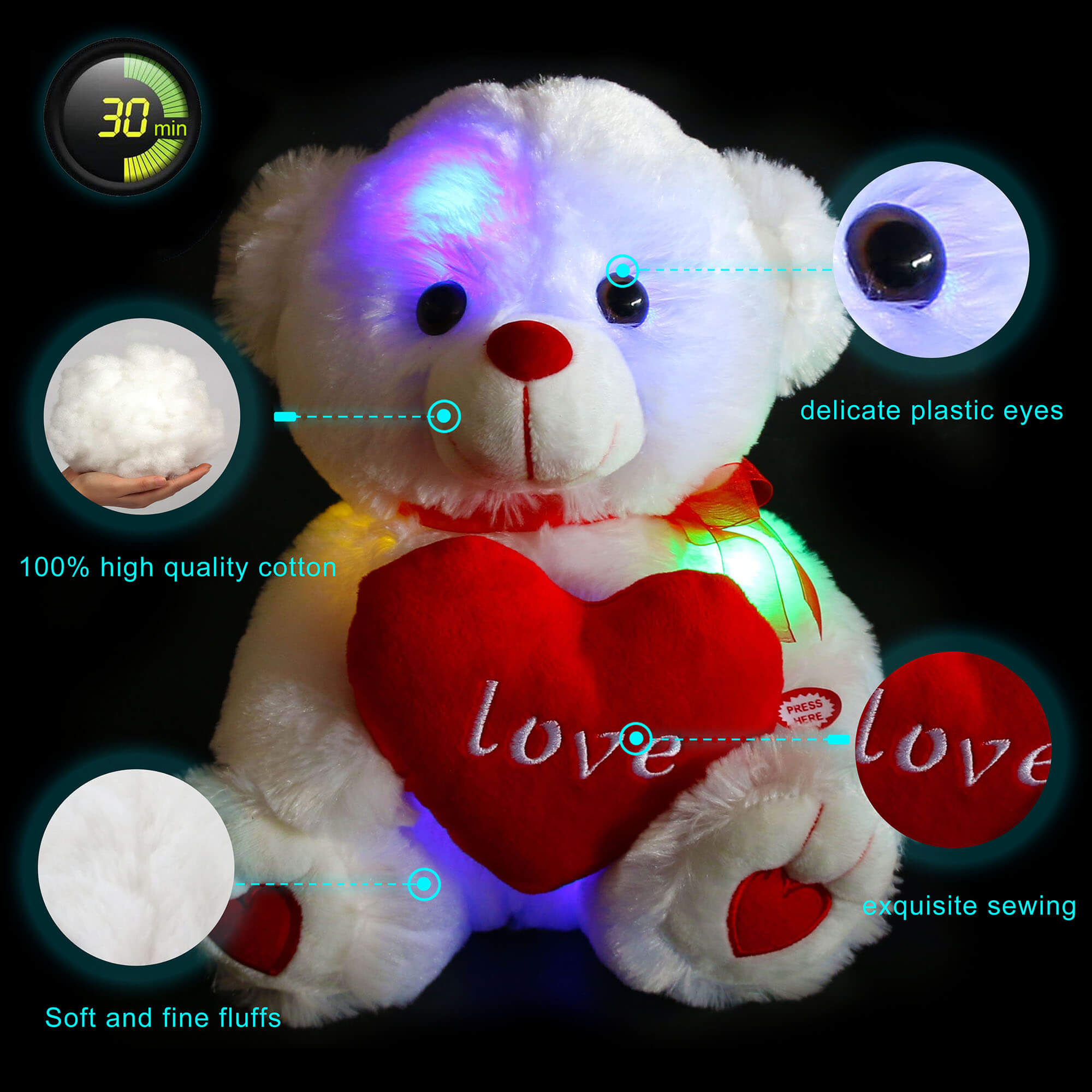 light teddy bear love 10.5-inch |