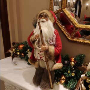 Handmade Santa Claus figure Christmas decoration 16.5'',red | Bstaofy - Glow Guards