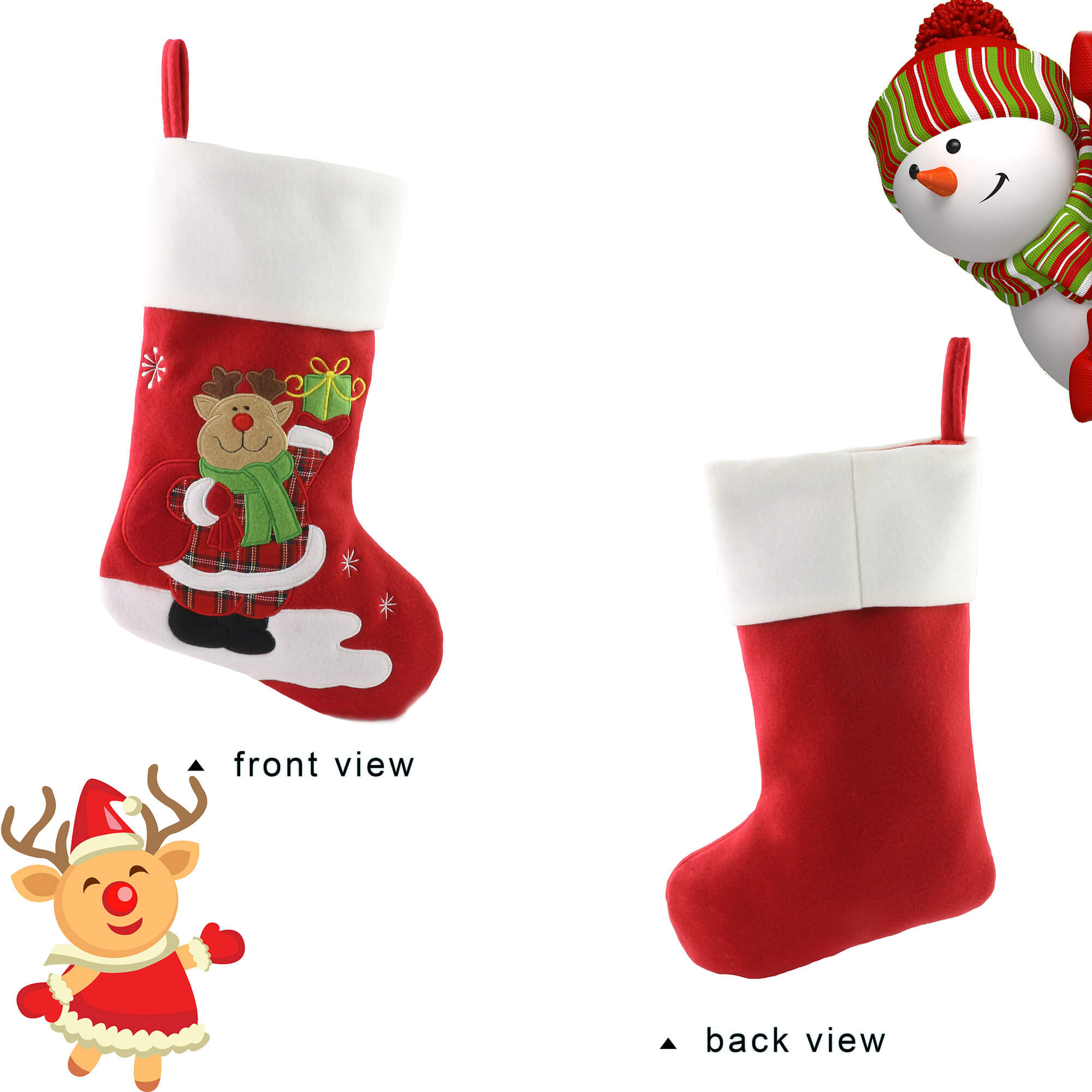 18'' Christmas stockings family set, 4 styles | Bstaofy - Glow Guards