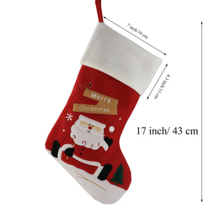 Classic Christmas Stockings Set of 2 Santa, Snowman, 17 inch (Style 1) - Glow Guards