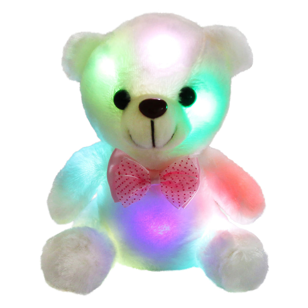 glow teddy bear night light soft toy LED stuffed animal, 8'' | Bstaofy - Glow Guards