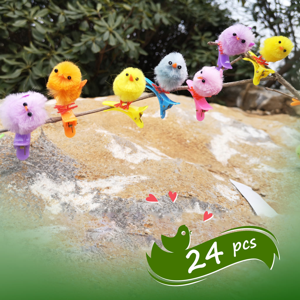 1.5’’ mini Easter chick on clips Hairpin, Pack of 24 | Bstaofy - Glow Guards