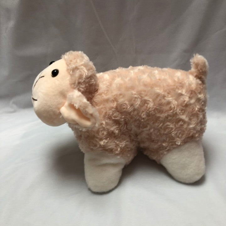 Yellow Sheep Plush Cute Stuffed Animal Soft Hugging Pillow