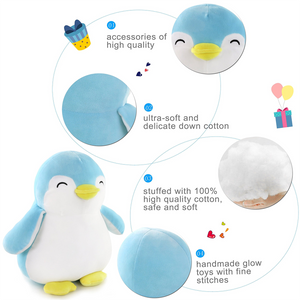 WEWILL Penguin Stuffed Animals Squeezable Plush Toys - Glow Guards