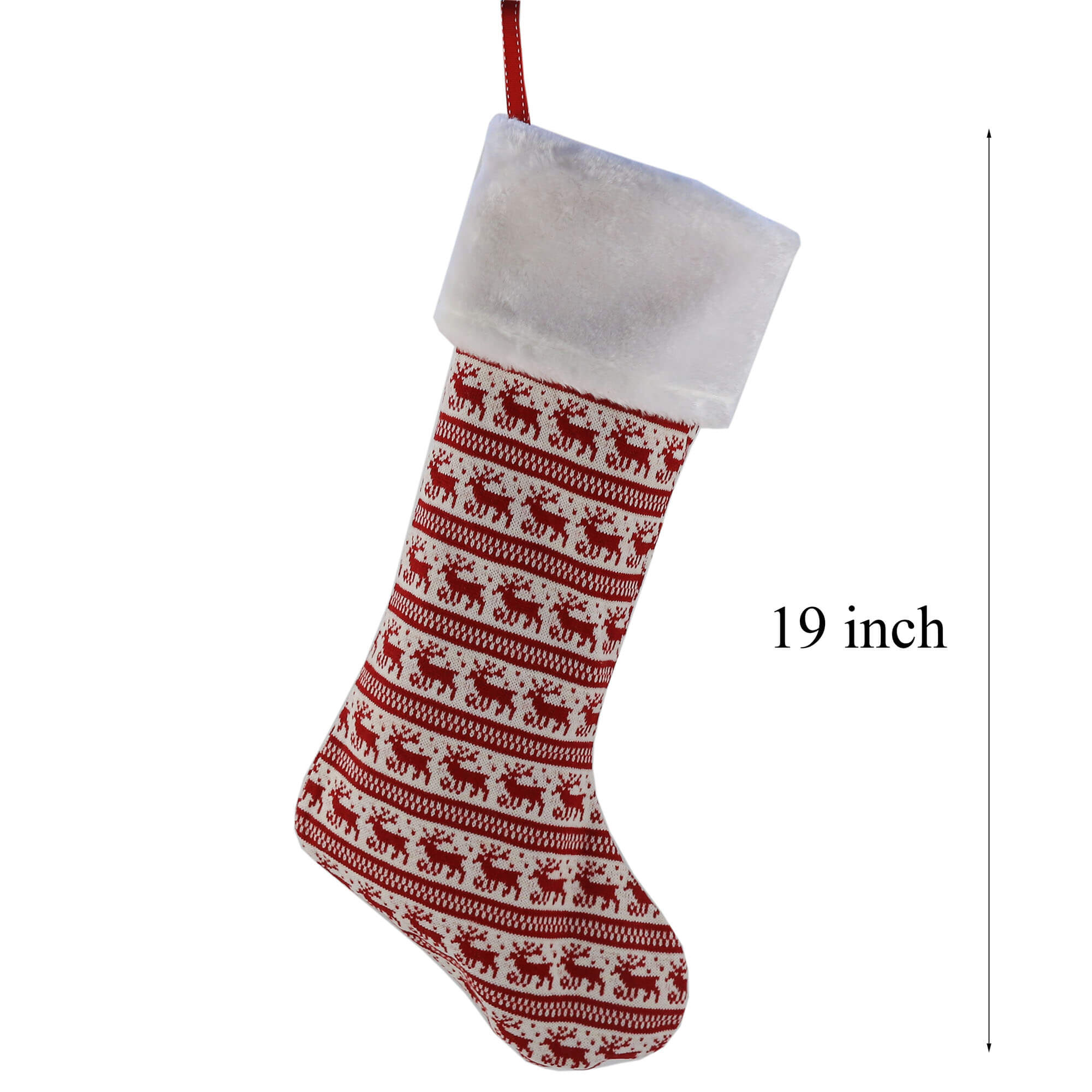 striped knit Christmas stockings decoration, 19'' | Bstaofy - Glow Guards