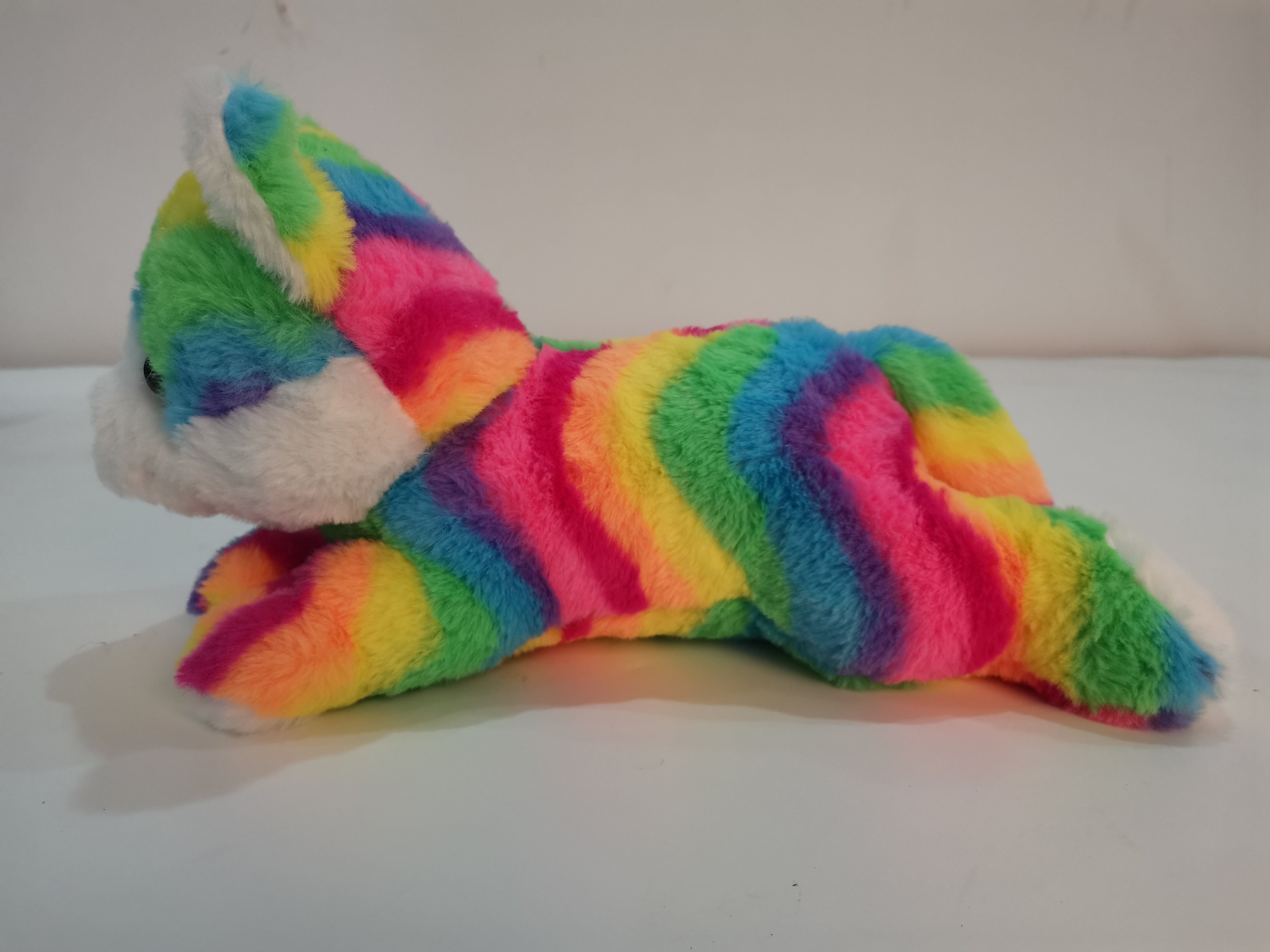 Stuffed Animal Rainbow Cat Plush Sleep Toy for Toddlers, Kids, Boys & Girls, Valentines, Easter, Baby, Rainbow