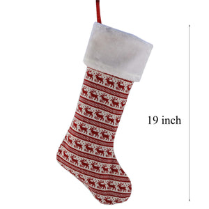 striped knit Christmas stockings decoration, 19'' | Bstaofy - Glow Guards