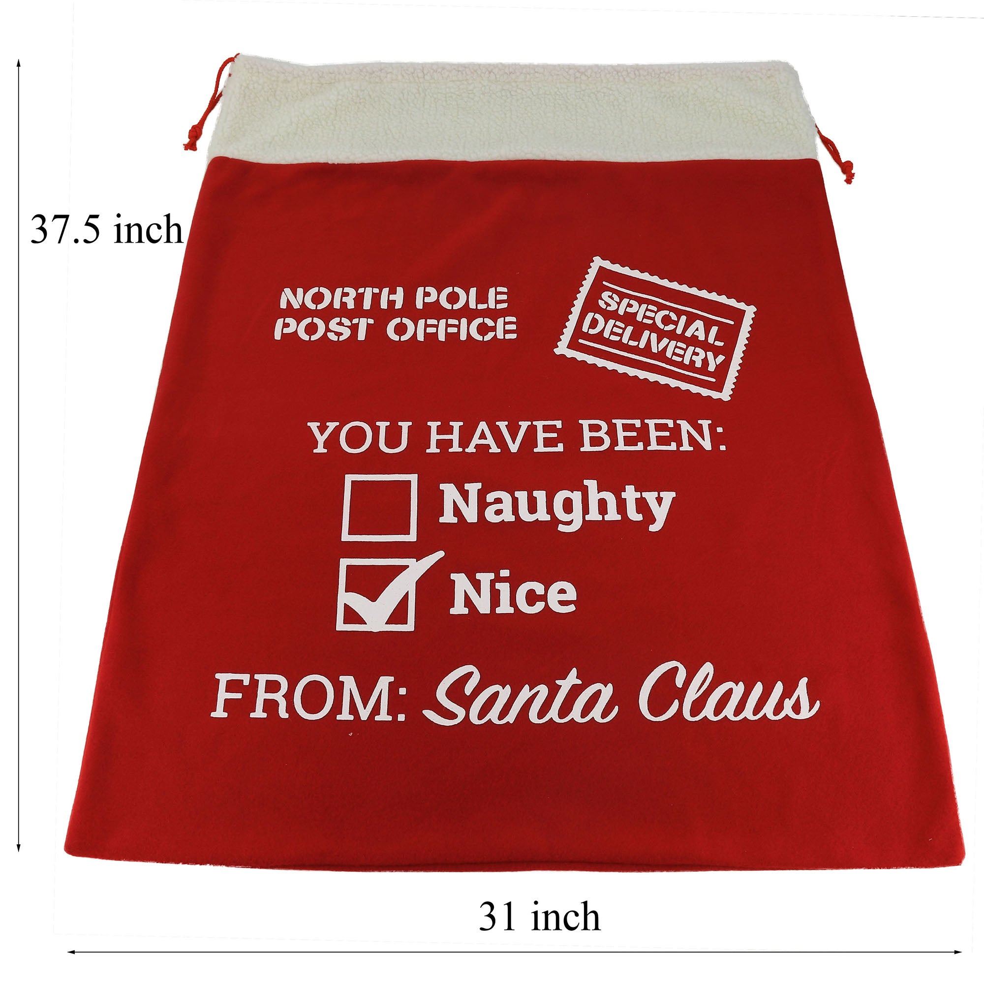 Santa sack bag for Christmas gifts 37.5×31 Inch | Bstaofy - Glow Guards