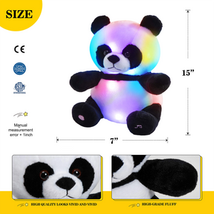Bstaofy 11.5'' Musical LED Panda Stuffed Animal Glow Soft Plush Toys - Glow Guards