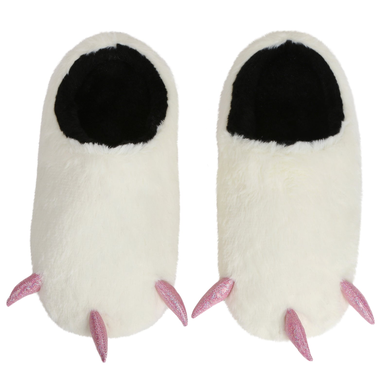 Paw Plush Slippers Non-Skid Soft Fluffy Faux Fur Claw Slip-on Funny Home Casual Shoes Fuzzy Comfy Cozy Warm Winter for Women Indoor