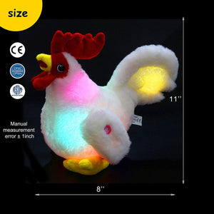 glow stuffed rooster light up plush, 11'' | Bataofy - Glow Guards