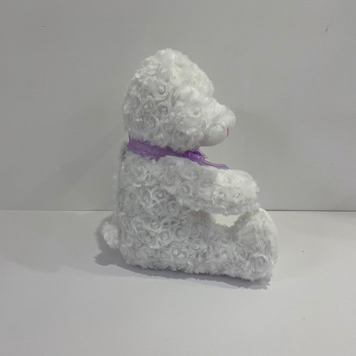 LED Glowing Sheep Toy White Rose Velvet Stuffed Animal Colorful Night Light Up Cute Plush Soft Doll Gifts for Decors Birthdays Kids, 13"