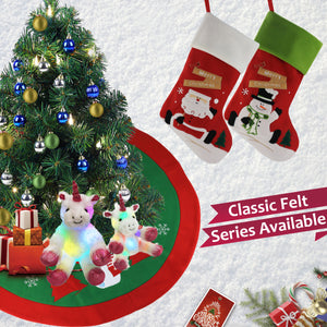 Classic Christmas Stockings Set of 2 Santa, Snowman, 17 inch (Style 1) - Glow Guards