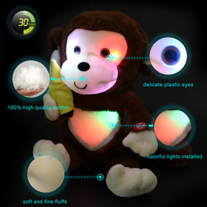 night light plush monkey, brown, 12.5 inch | Bstaofy - Glow Guards