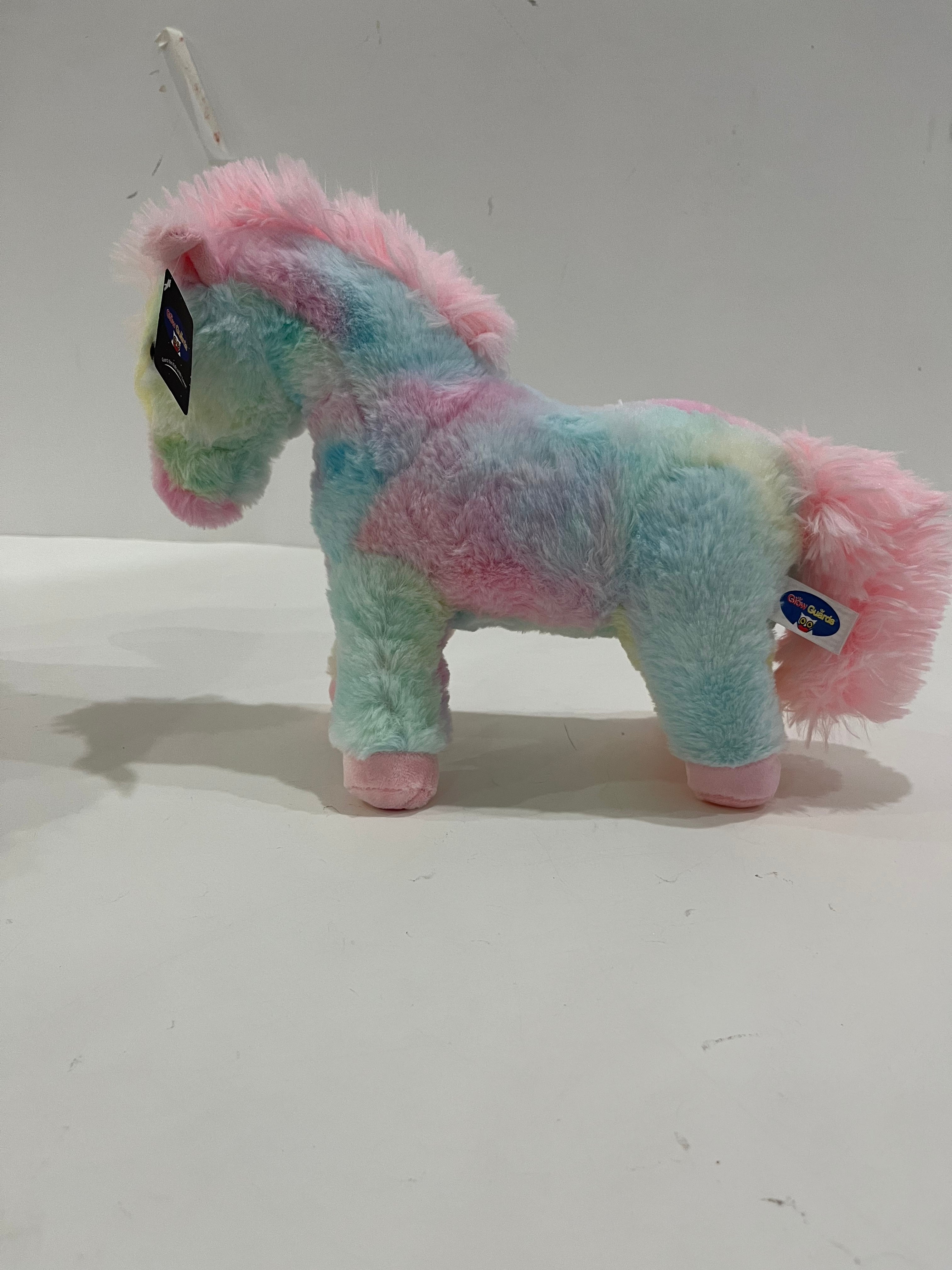 Light Up Stuffed Animal Soft LED Rainbow Horse Plush Toy Glitter Gift for Kids Boys Girls